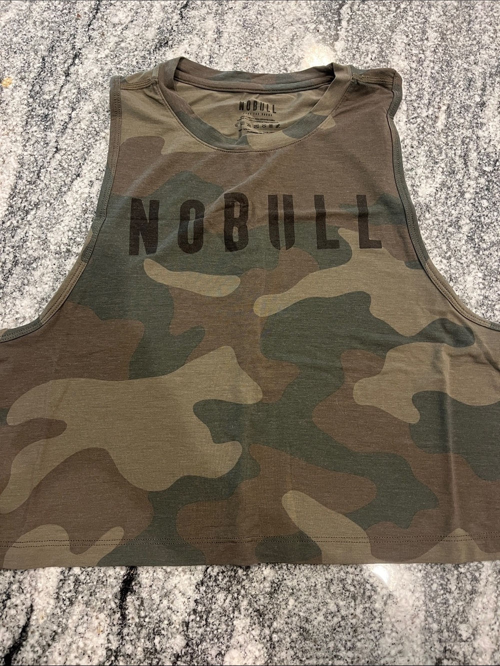 NOBULL Women's Camo Crop Tank - Olive/Brown/Green
